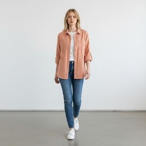 Universal Thread Women's Rusty Red Flannel Button Down Long Sleeve Plus Size XXL